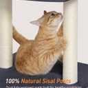 Cat Tree with Large Top Perch Bed (19"15.8"), Small Cat Tower with Scratching Post for Indoor Cats, Dual Natural Sisal Scratcher,Space-Saving,Removable Bed (Dark Gray)