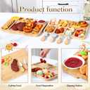 Patelai 2 Sets Charcuterie Board with Lid Compartment and Handle, Include 2 Pcs Portable Travel Lid Bamboo Charcuterie Board and 4 Cheese Tools Sets, Serving Tray for Party, Picnic, Housewarming Gifts