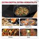 Sunhouse  11 Inch / 28 cm Non-Stick Deep Frying Pan with Double Pour Spouts, 5-Layer Whitford Non-Stick Coating, PFOA-FREE, Stay-Cool Handle, Induction Compatible with All Cooktops (Black)