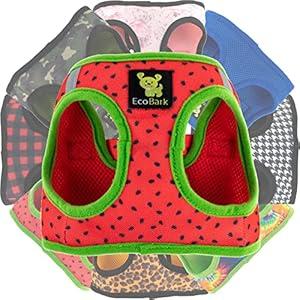 EcoBark Step in Dog Harness Reflective Soft Ultra Padded Mesh Dog Harnesses for  Medium Dogs Eco-Friendly Comfort Secure Halter No Pull Adjustable Pet Vest (Medium-11 to 17 lbs-Chest Up to 16 in (Pack of 1), Watermelon Sugar)