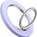 Magnetic Phone Ring Holder for Mag Safe - Lamicall Magnetic Finger Phone Ring Stand Holder, Magnet Ring Grip, Compatible with iPhone 14 Plus 13 12, Pro, Pro Max, Mini, Mag Safe Accessories, Violet
