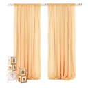 Backdrop Wedding Chiffon Drapes for Bridal Shower Baby Shower Birthday Photo Backdrop Curtain Decorations - 2 Panels 96"x48"