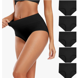 Molasus Women's Cotton Underwear High Waisted Full Coverage Ladies Panties (Regular & Plus Size) XL