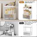 3 Drawers Bathroom Counter Organizer - 5 Tier Makeup Organizer, Versatile Perfume Organizer, Ideal for Bathroom Storage, Vanity, Large Skincare, Perfume, Present, Clear