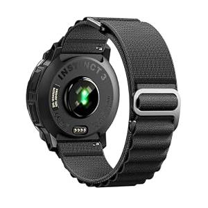 Alpine Loop Nylon Watch Band Compatible with Garmin Instinct/ Instinct 2 Solar/ Instinct 3 45mm AMOLED/ MIP, Quick-Drying Fabric Band for Garmin Instinct Solar/ Tactical/ Esports/ Tide/ Instinct E 45mm