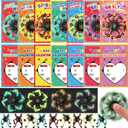 28 Packs Valentine's Day Gifts for Kids, Fidget Spinners with Valentine Cards for Classroom Prize Exchange, Deformable Sensory Toys for Boy Girl Party Favor(Glow)