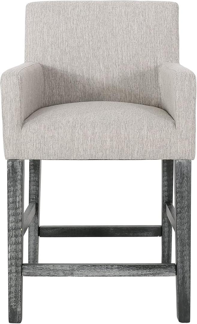 Christopher Knight Home Armga Upholstered 26 inch Counter Stool - Light Gray/Gray