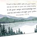 Lnzinro Proverbs 3 5-6 Wall Art Bible Verse Wall Decor Prints Trust in the Lord with All Your Heart Bible Quote Poster Religious Canvas Framed Wall Decorations 08x12 inches (12L" x 8W")