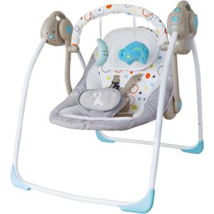 Baby Swings for Infants to Toddler, Electric Baby Swings for Newborn, Baby Swing with Intelligent Music Vibration Box, Portable Baby Swing Load Resistance: 6-25 lb, Applicable Object: 0-9 Months (D93883 White gray)