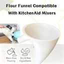 2 x Flour Funnel for Kitchen Aid Mixer Attachment, No Spill Kitchen Aid Stand Mixer Funnel Pouring Chute, Fits Tilt-Head 4.55 Qt (KSM150),Ingredient Pour Spout for Bowl Lift and Tilt