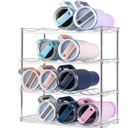 Water Bottle Organizer Stackable 4 Tier Rack for 32oz  40oz Water Bottle Storage, Travel Mugs & Wine Clear Bottle Organizer, BPA Free Plastic and Water Bottle Holder for Cabinet, Fridge & countertop