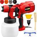 Paint Sprayer, 550W HVLP Spray Gun, 1200ml, 4 Nozzles, 3 Patterns, Red