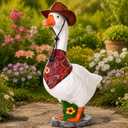 23 Inch Large Porch Goose Statue with Removable Hat and Bandana