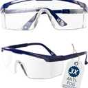 LANON Anti-Fog Safety Goggles with Adjustable Temples, 2.5 Times ANSI Z87.1 Double-sided Antifog, Side Protection, High Transmission, Lightweight & Comfortable Safety Glasses