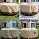 Patio Furniture Covers Waterproof, Outdoor Furniture Covers Waterproof Windproof with Padded Handles, Heavy Duty 600D Oxford Outdoor Table Chair Set Cover