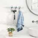 3 x pickpiff Adhesive Wall Coat Hooks - Heavy Duty Stick-On Door Hanger, Metal Hook for Hanging Towel,Purse, Robe, Backpack, Jacket, Clothes - for Bathroom,Dorm, Closet, Kitchen - Silver, 6 Pack