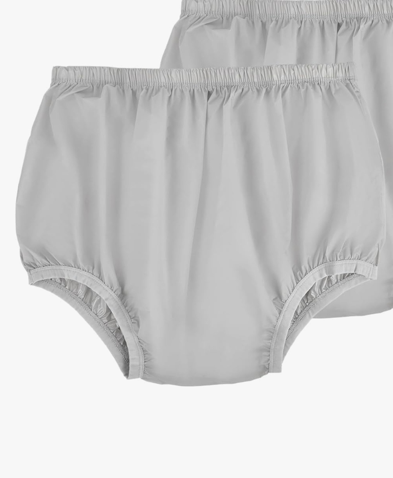 AQX Adult Leakproof Underwear for Incontinence, Washable Low Noise Reusable Adult Diaper Cover, Grey Plastic Pants Cover Unisex 1 pc Size Large