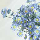 Floroom 24pcs Dusty Blue Small Artificial Flowers Faux Silk Daisies Fake Wildflowers with Stems for DIY Wedding Bouquets Floral Arrangements Party Decor Centerpieces Decorations (Vase Not Included)