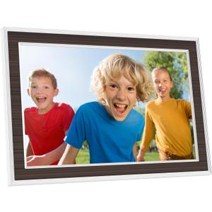Digital Picture Frame 10.1 Inch, WiFi Digital Photo Frame with 16GB Storage, IPS HD Touchscreen, Instant Photo & Video Upload via Uhale APP, Wall-Mounted, for Mom, Housewarming Wood