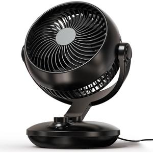 CARONSORT Desk Oscillating Fan, AC Air Circulator Fan, 11 Inch Table Fans for Whole Room, Vertical Manual + Oscillating Fan, 3 Speeds, Quiet Fan, for Bedroom/Dorm/Office/Home, Medium