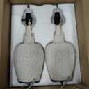 Rustic Farmhouse Table Lamps Set of 2 Small 21" Country Cottage Coastal Bedside Lamps with Retro White Finish for Bedroom or Living Room Nightstands (Bulbs Not Included)