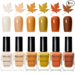 GELLEN 12Color Bright Neon Nail Polish, Quick Air Dry Regular Nail Polish Vibrant Rainbow Set for Finger Toe Nails, 10ml Large Bottle, Toxin TPO HEMA Free, Red Pink Blue Green Purple Orange Yellow