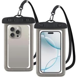 Under Water Phone Case for Filming,IP68,Fit Up to 6.8" Waterproof Under Water Phone Case with Compatible with iPhone 13 14 15 Pro Max,2PCS Black