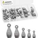Croch 30pcs Fishing sinkers Kits Bank Sinker Weights for Saltwater Freshwater Fishing Gear Tackle 3oz 2oz 1oz 3/4oz 1/2oz