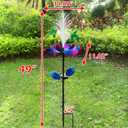 Solar Hummingbird Wind Spinners, Solar Firework Lights Garden Dcor, Metal Lotus Flower Windmill Colour Changing Optical Fiber Lights Yard Decoration, Outdoor Wind Sculpture for Lawn Patio,Balcony