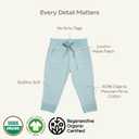 MON CHOU Organic Cotton Joggers - 100% Pima Cotton Baby Pants - Lightweight and Breathable Infant Pants for All Seasons (Green)