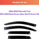 KPY Rain Guards Fit for 2014-2022 Chevrolet/Chevy Trax, Out-Channel Window Visors Vent Wind Deflectors 4PC, Car Accessories for 2013-2022 Buick Encore (Does Not Fit Encore GX)
