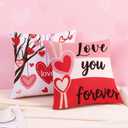 OHOME Valentines Day Decorations -Valentine's Pillows Covers 18x18 Inch Heart Throw Pillows - Valentines Decor Party Favors Supplies Accessories Indoor Outdoor for Galentines Day Home Couch Office (Red)