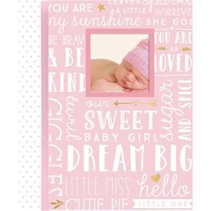 Lil' Peach Dream Big Baby Memory Book, Pink Guided First 5 Years Baby Journal and Photo Album with 46 Acid-Free Fill-In Pages