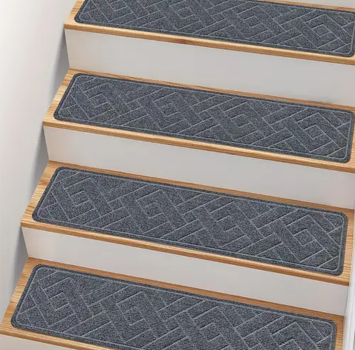Non Slip Stair Treads for Wooden Steps,15 Pack 8" X 30" Stairs Carpet Treads Indoor with Reusable Peel and Stick Adhesive for Kids Elders and Pets