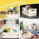 JiatuA Car Trunk Organizer, Car Organizers and Storage Collapsible Multi Compartment Container Box, Adjustable Car Accessories for SUV Sedan Truck, Standard Size, Beige