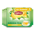 Lipton Lemon Green Tea Bags, Flavored, Unsweetened Teabags for Hot Tea or Iced Tea with Caffeine and Flavonoids, 120 Total Tea Bags (20ct - Pack of 6)