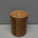 NIRMAN Acacia Wood round wooden storage jar with Lid for Keeping Cookies, Coffee, Flour, Sugar, Rice & Other Dry Foods (4.5" x 4.5" x 6")