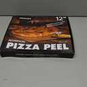 Pizza Peel Aluminum Pizza Spatula, Mooues 12 inch Metal Pizza Paddle(12"x 14")with Rocker Cutter Foldable Wood Handle, [Storage bag included], for Family Pizza Oven Baking Pizza, Dough, Bread & Pastry