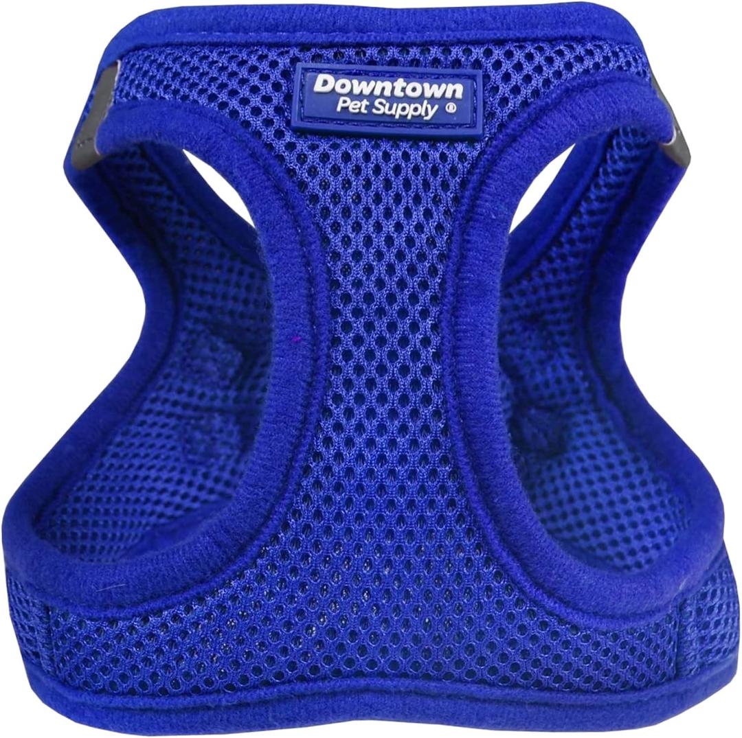Downtown Pet Supply Step in Dog Harness for Small Dogs No Pull, Medium, Blue - Adjustable Harness with Padded Mesh Fabric and Reflective Trim - Buckle Strap Harness for Dogs