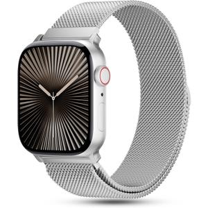 Metal Stainless Steel Magnetic Milanese Loop Compatible with Apple Watch Band 46mm 42mm 44mm 45mm 49mm 38mm 40mm 41mm men &women,Mesh strap for iWatch Series11 10 9 8 7 6 5 4 SE3 2 1 Ultra3 2 1 (Silvery)