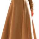 IDEALSANXUN Womens Long Wool Coat Fall Winter Double Breasted Trench Coat Peacoat Jackets (Small, Camel)