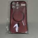 ankofave Magnetic for iPhone 16 Pro Case, with Camera Lens Protector, Compatible with Magnetic, Slim Shockproof Bumper Soft Silicone Metallic Lustre Phone Case for iPhone 16 Pro, Red