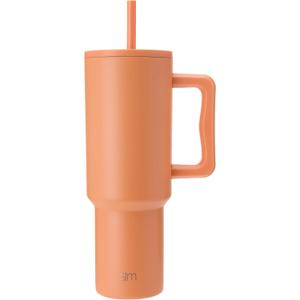 Simple Modern 40 oz Tumbler with Handle and Straw Lid | Insulated Cup Reusable Stainless Steel Water Bottle Travel Mug Cupholder Friendly | Gifts for Women Men Him Her | Trek Collection | Apricot