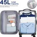 UKEIN Expandable Carry On Luggage 22x14x9 Airline Approved, 20Inch Softside Carry On Suitcase with Wheels & TSA Lock, Travel Suitcase with 4-Piece Packing Bags for Women Men (Grey, Carry on 20in)