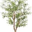 FEELEAD Artificial Olive Tree 6ft -Tall Fake Potted Olive Silk Tree with Planter Natural Olive Branches and Realistic Leaves - Faux Olive Tree for Home House Office Decor Indoor