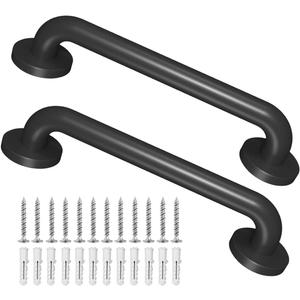 Metal Industrial Stairs Grab Wall Handrail Staircase Steps Indoor Exterior Outdoor Deck Hand Rail Safety Grab Bar Handle for Stairs Bars Wall Elderly Grab Frame Pipe (24 Inch 2 Pack)