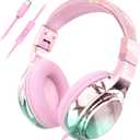 QearFun USB C Kids Headphones Wired with Mic, 85/94dB Safe Volume Limit, Foldable Over Ear, Tangle-Free Cord & Sharing Port, Wired On-Ear Headset for School, Chromebook, Tablet, Travel-Boys & Girls