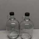 2 Pack 64oz Glass Gallon Jugs with Handle & Black Plastic Lids - Half-Gallon & Gallon Glass Fermenting Jugs for Kombucha, Home Brew, Vanilla Extract, Beer, Soda,Cider