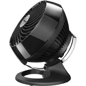 Vornado 460 Small Desk Fan with 3 Speed Settings, Adjustable Tilt Chrome Glide Bar, for Bedroom, Office, Home, Air Circulation up to 70 Feet, Quiet Table Fan, Black