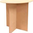 SSWBasics 30 Inch Round Wood Display Table - 250 Pound Weight Capacity - Medium Density Fiberboard - Compatible with Round Tablecloths up to 88 inches - 2 Part Interlocking Finger Groove Base, 30Dia. x 29 7/8H